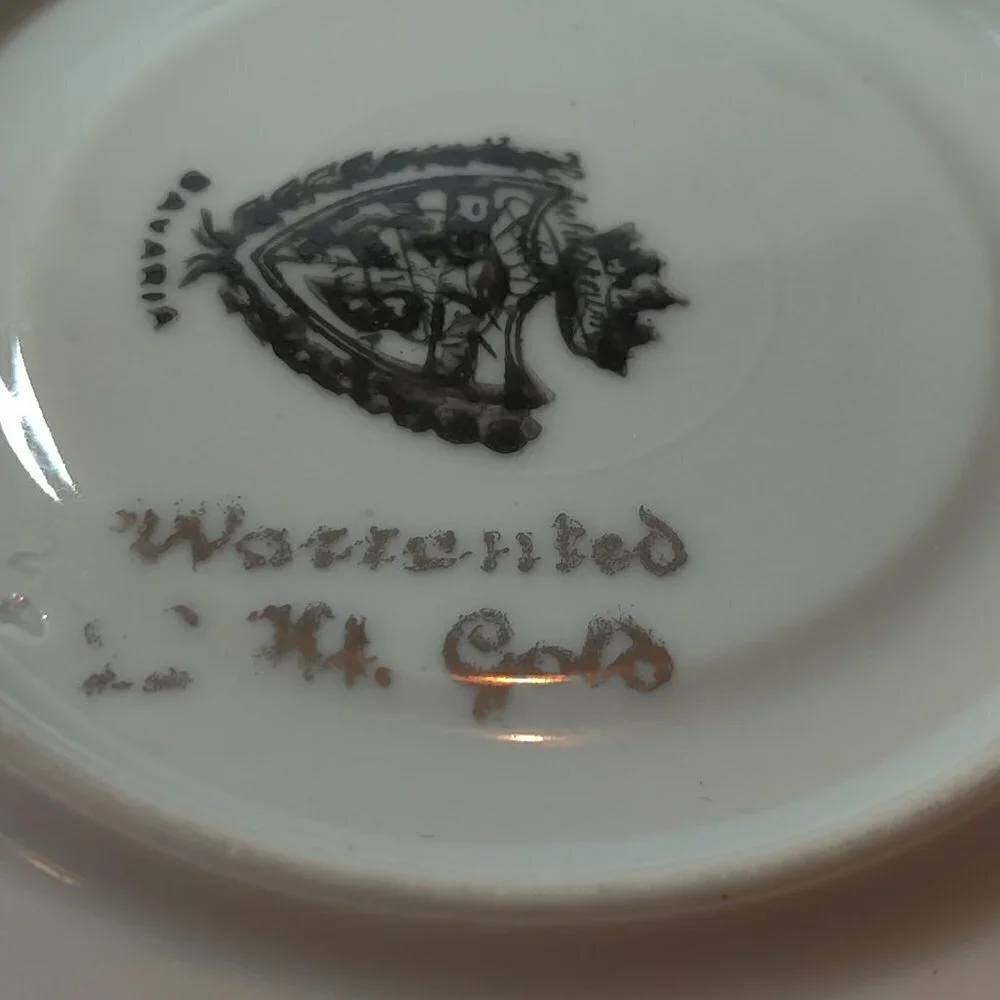 Limoge saucer made in Bavaria with gold embossed roses and leaves and vines. DP